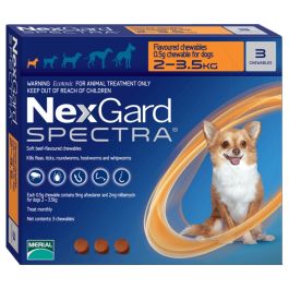 NexGard Spectra for XS Dogs 2 3.5kg 3 Pack